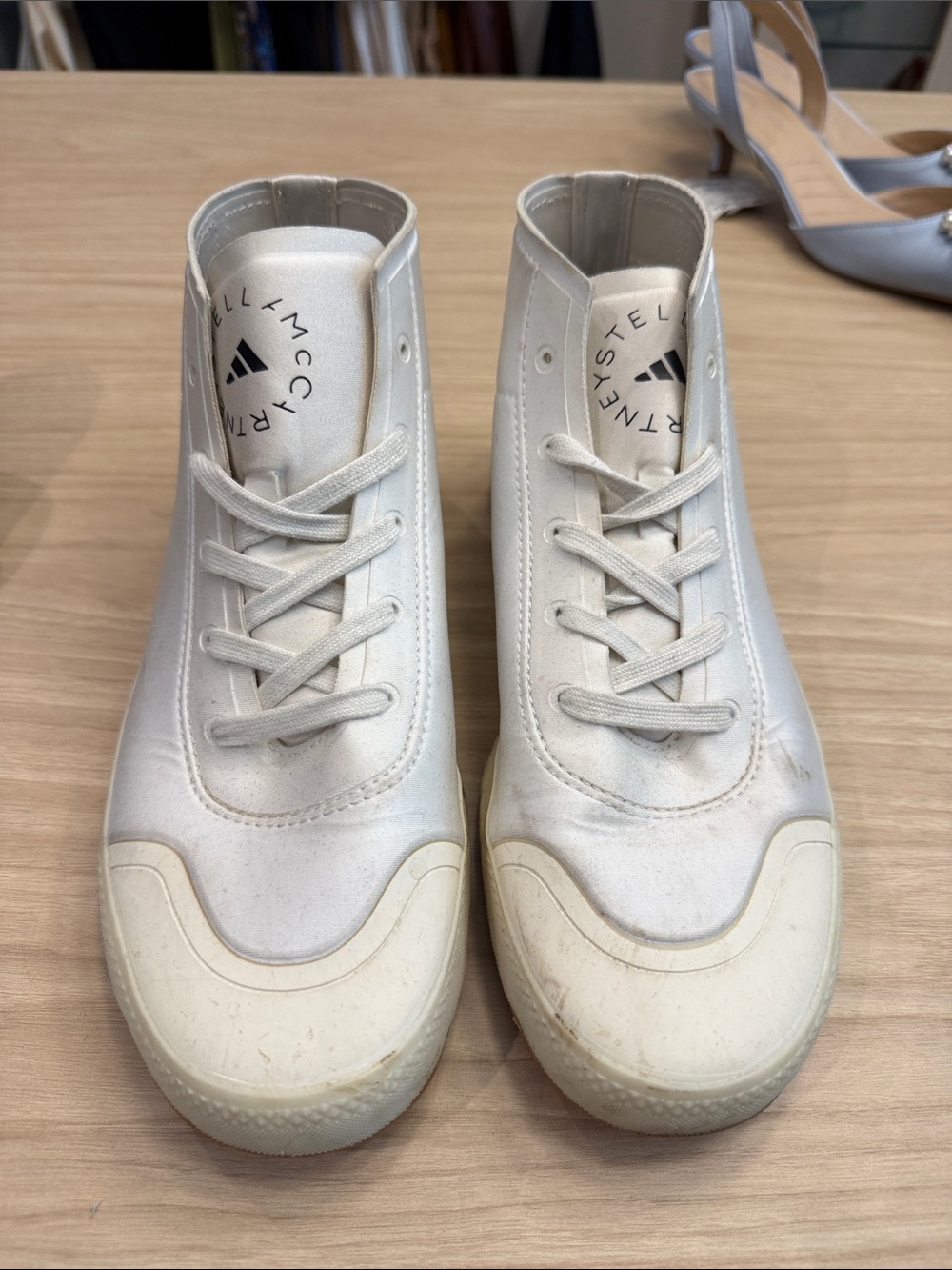 Stella McCartney x Adidas White High-Top Sneakers